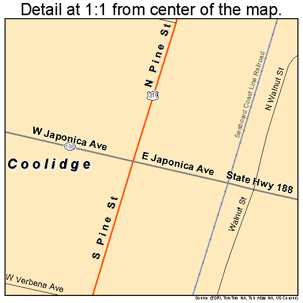 Coolidge, Georgia road map detail