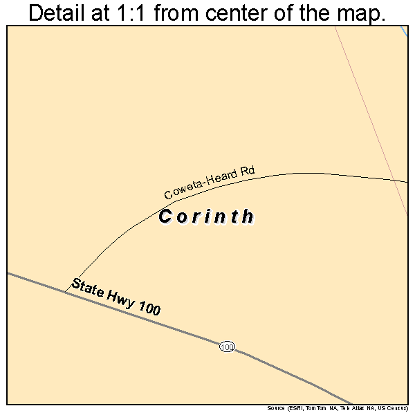 Corinth, Georgia road map detail
