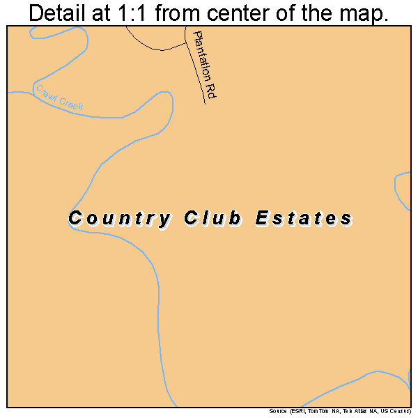 Country Club Estates, Georgia road map detail