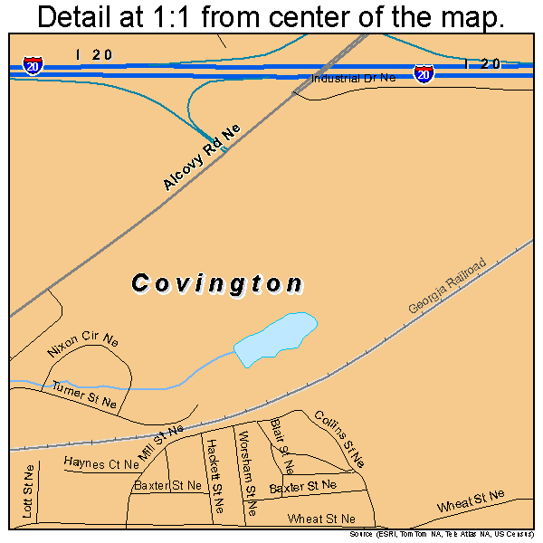 Covington, Georgia road map detail