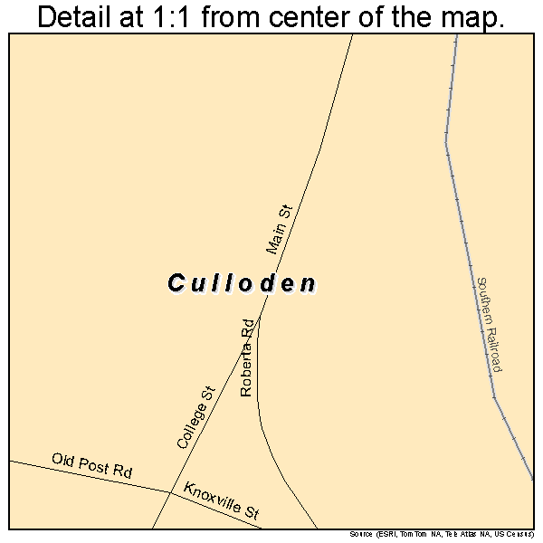 Culloden, Georgia road map detail