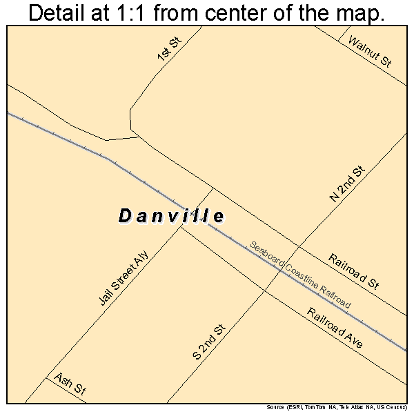 Danville, Georgia road map detail