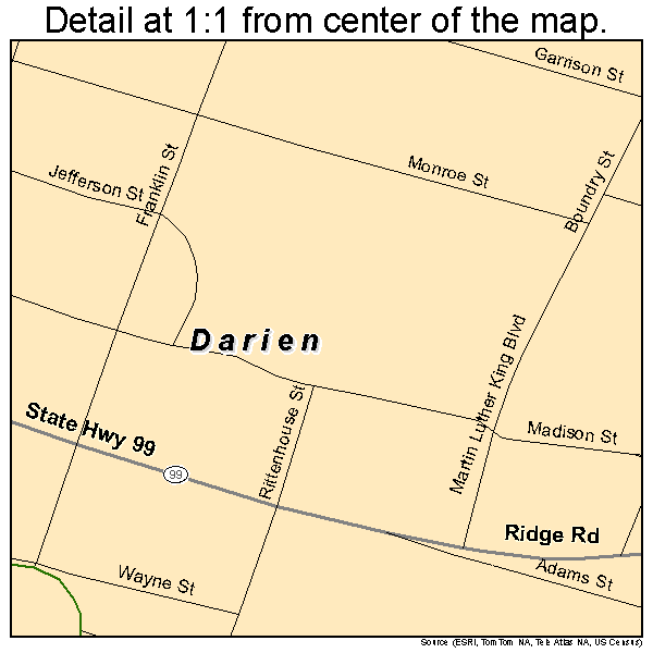 Darien, Georgia road map detail