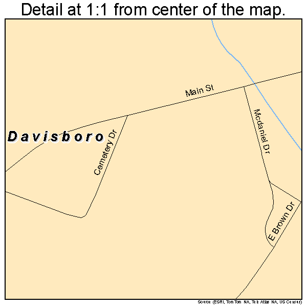 Davisboro, Georgia road map detail