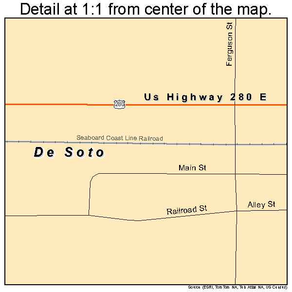 De Soto, Georgia road map detail
