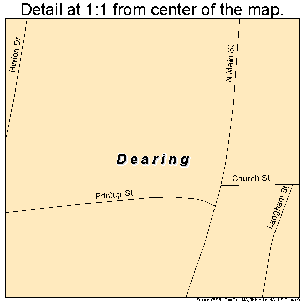 Dearing, Georgia road map detail