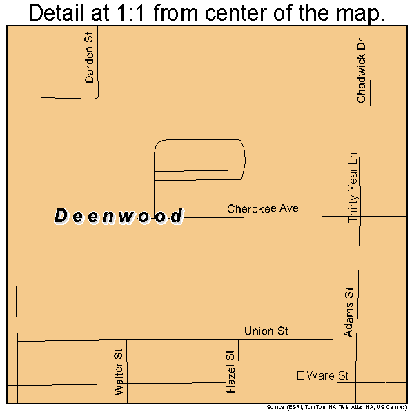 Deenwood, Georgia road map detail