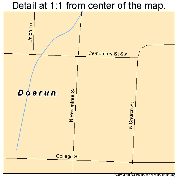 Doerun, Georgia road map detail