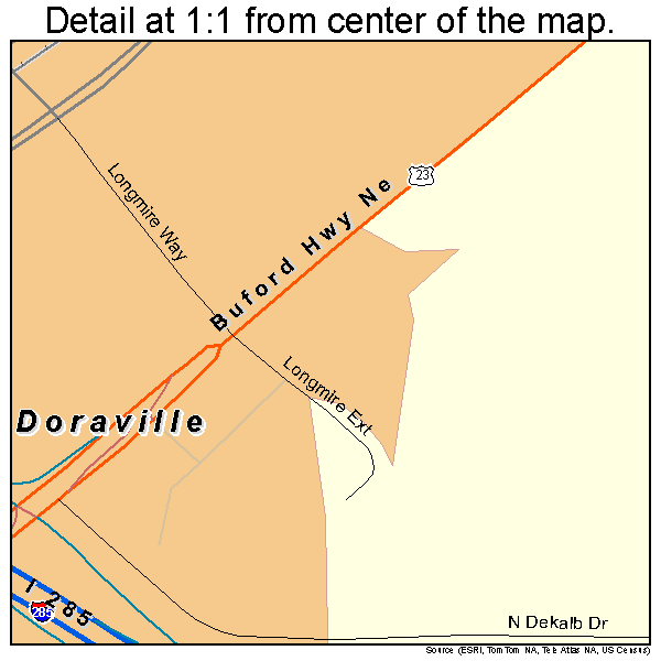 Doraville, Georgia road map detail