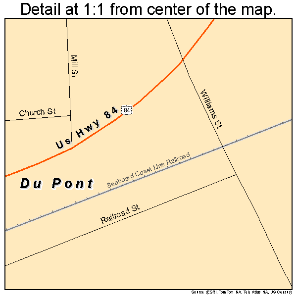 Du Pont, Georgia road map detail