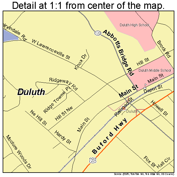 Duluth, Georgia road map detail