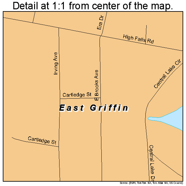 East Griffin, Georgia road map detail