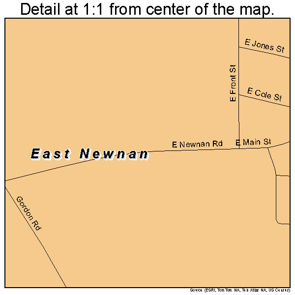 East Newnan, Georgia road map detail