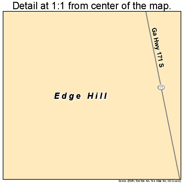 Edge Hill, Georgia road map detail