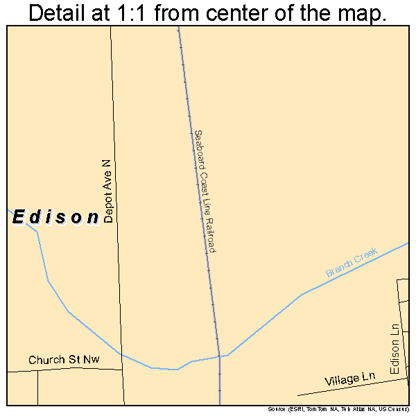 Edison, Georgia road map detail