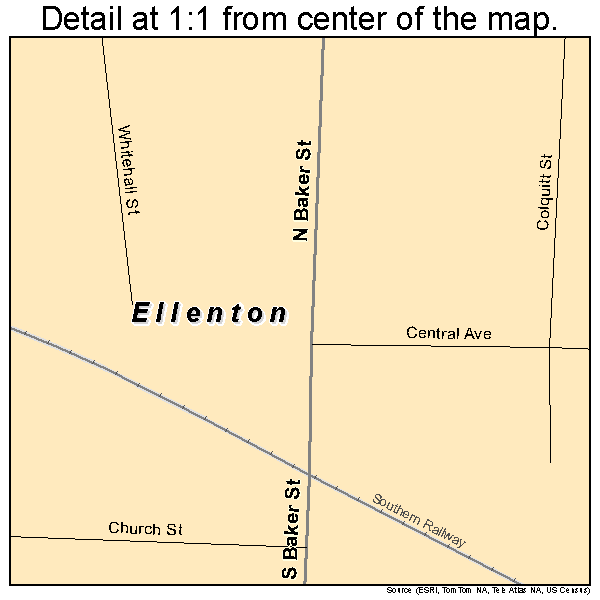 Ellenton, Georgia road map detail