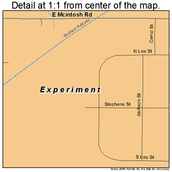 Experiment, Georgia road map detail