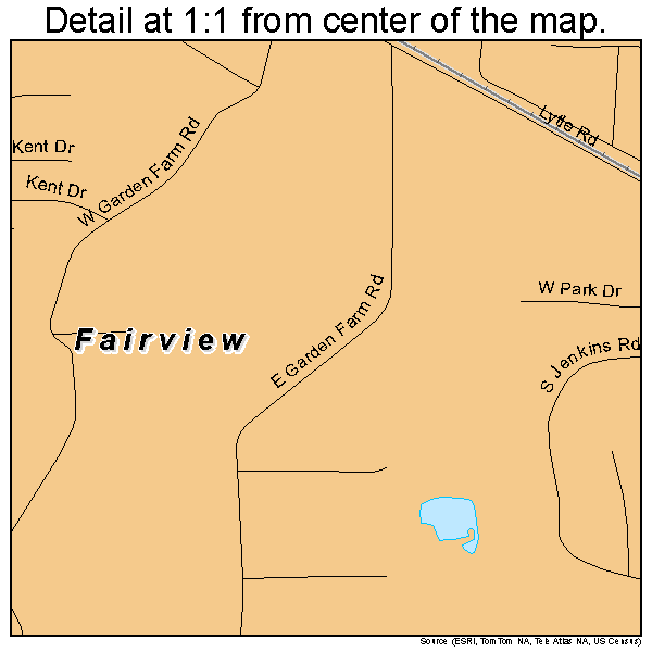 Fairview, Georgia road map detail