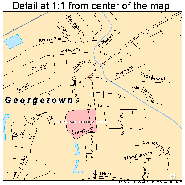 Georgetown, Georgia road map detail