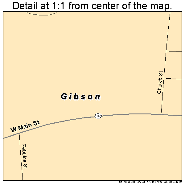 Gibson, Georgia road map detail