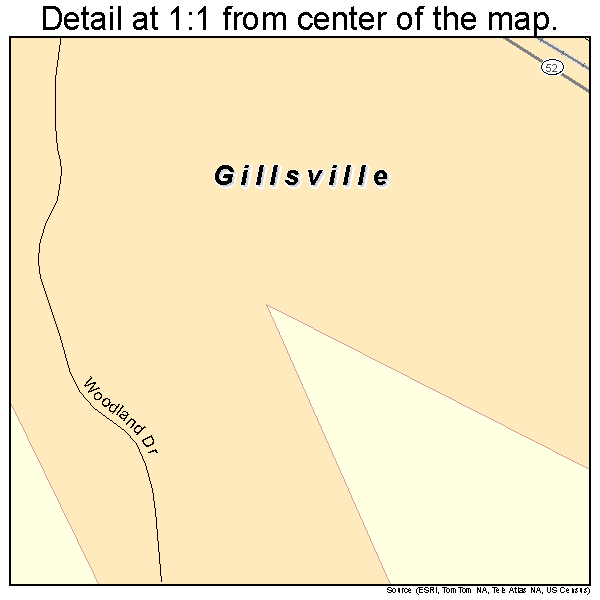 Gillsville, Georgia road map detail