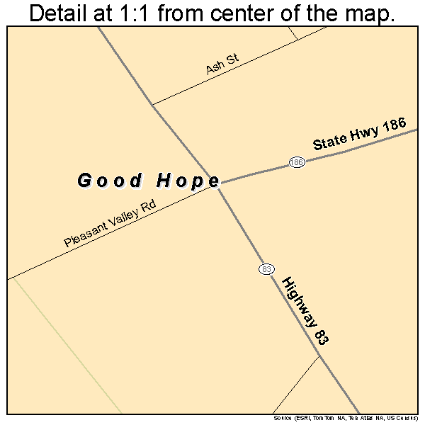 Good Hope, Georgia road map detail