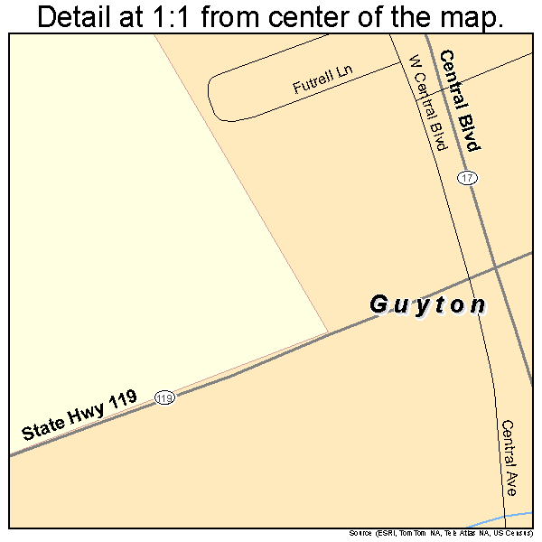 Guyton, Georgia road map detail