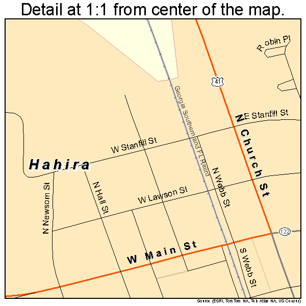 Hahira, Georgia road map detail