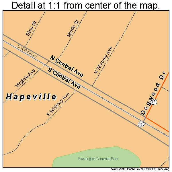 Hapeville, Georgia road map detail