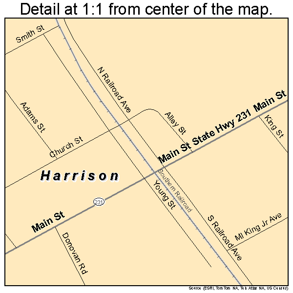 Harrison, Georgia road map detail