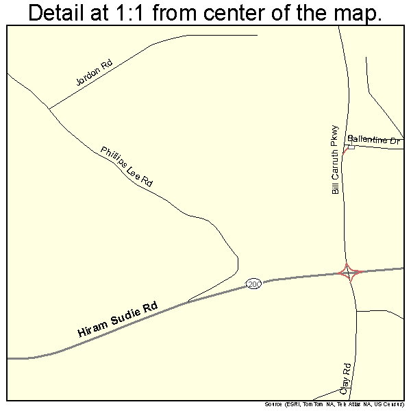 Hiram, Georgia road map detail