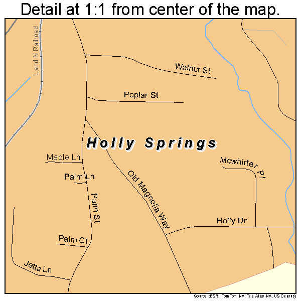 Holly Springs, Georgia road map detail