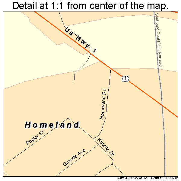 Homeland, Georgia road map detail