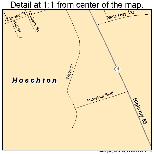Hoschton, Georgia road map detail