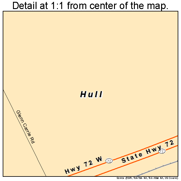 Hull, Georgia road map detail