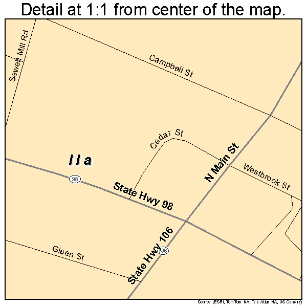 Ila, Georgia road map detail