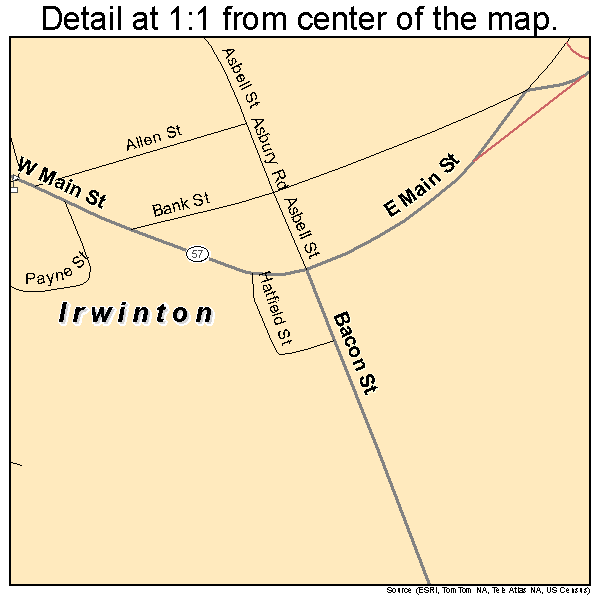 Irwinton, Georgia road map detail