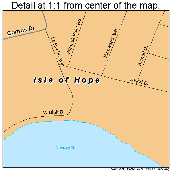 Isle of Hope, Georgia road map detail