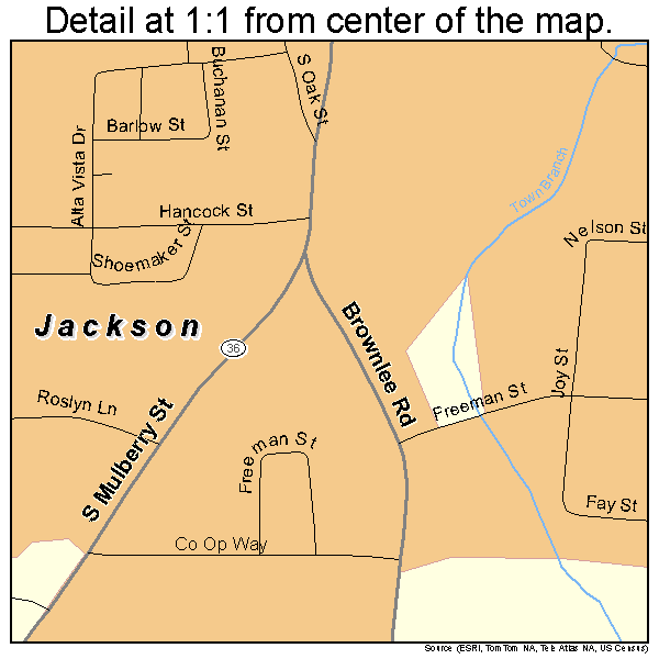 Jackson, Georgia road map detail