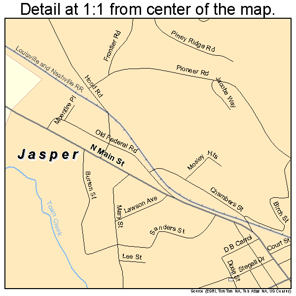 Jasper, Georgia road map detail
