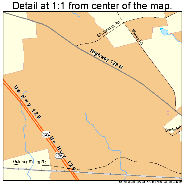 Jefferson, Georgia road map detail