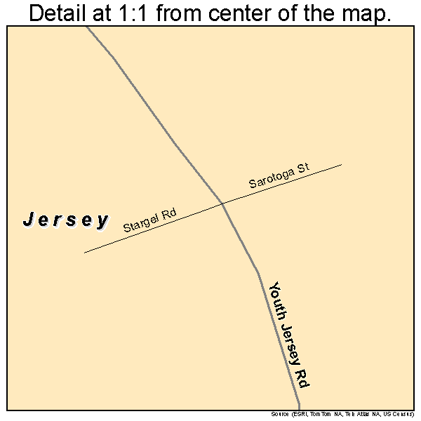 Jersey, Georgia road map detail