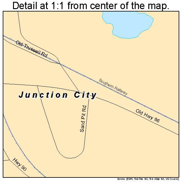 Junction City, Georgia road map detail