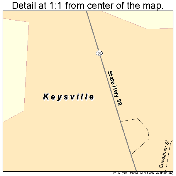 Keysville, Georgia road map detail