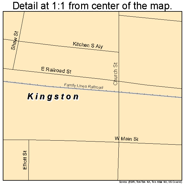 Kingston, Georgia road map detail