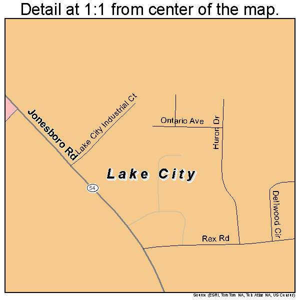 Lake City, Georgia road map detail