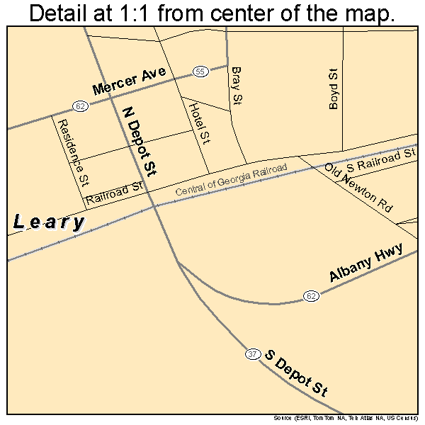 Leary, Georgia road map detail