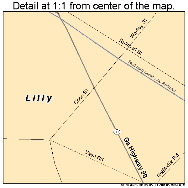 Lilly, Georgia road map detail