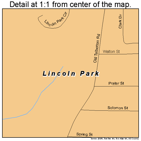 Lincoln Park, Georgia road map detail