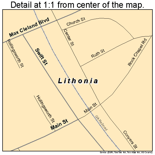 Lithonia, Georgia road map detail